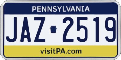 PA license plate JAZ2519