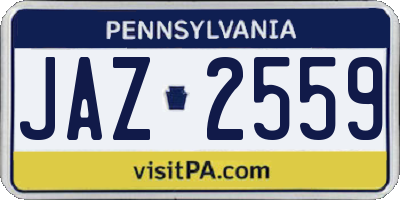 PA license plate JAZ2559