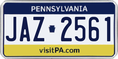 PA license plate JAZ2561