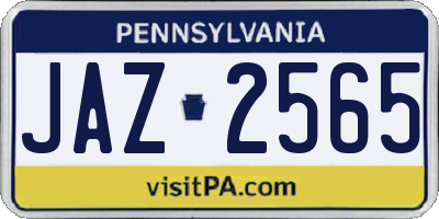 PA license plate JAZ2565