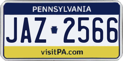 PA license plate JAZ2566