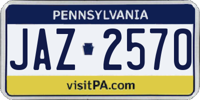 PA license plate JAZ2570