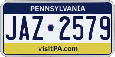 PA license plate JAZ2579