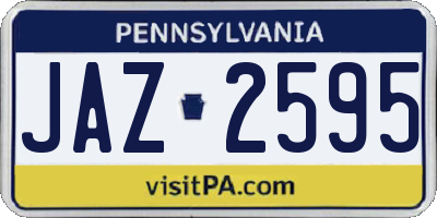 PA license plate JAZ2595
