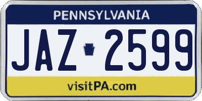 PA license plate JAZ2599