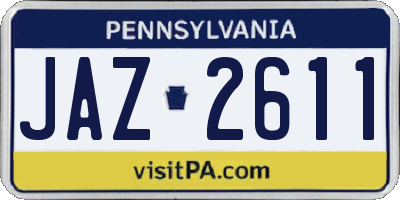 PA license plate JAZ2611