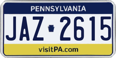PA license plate JAZ2615