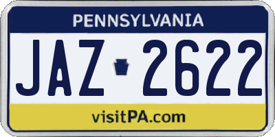 PA license plate JAZ2622