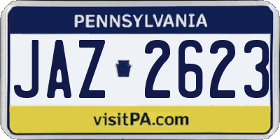 PA license plate JAZ2623