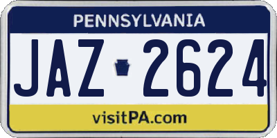 PA license plate JAZ2624