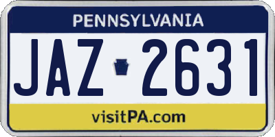PA license plate JAZ2631
