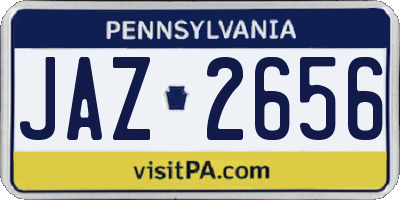 PA license plate JAZ2656