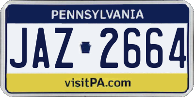 PA license plate JAZ2664