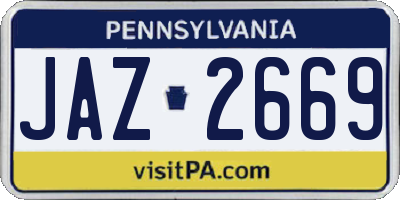 PA license plate JAZ2669