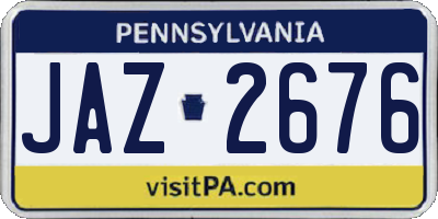PA license plate JAZ2676