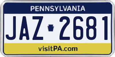 PA license plate JAZ2681