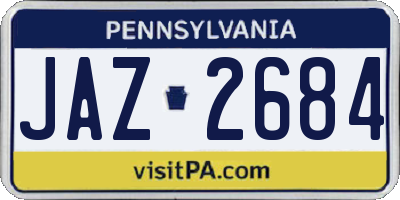 PA license plate JAZ2684