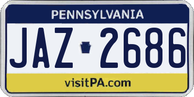 PA license plate JAZ2686