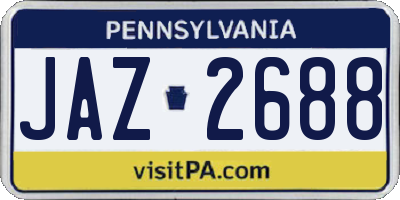 PA license plate JAZ2688