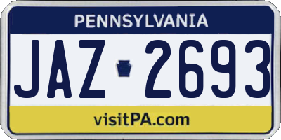 PA license plate JAZ2693