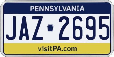 PA license plate JAZ2695