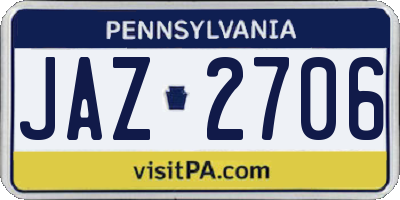 PA license plate JAZ2706