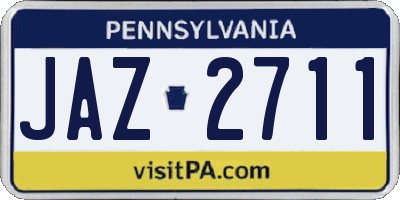 PA license plate JAZ2711