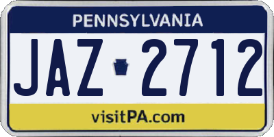 PA license plate JAZ2712