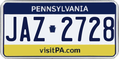 PA license plate JAZ2728