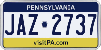 PA license plate JAZ2737