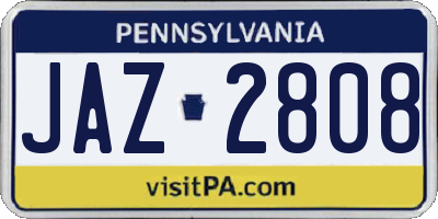 PA license plate JAZ2808