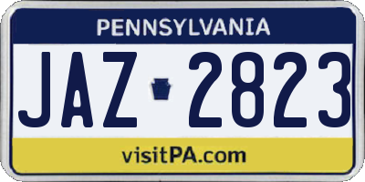 PA license plate JAZ2823
