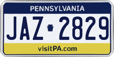 PA license plate JAZ2829