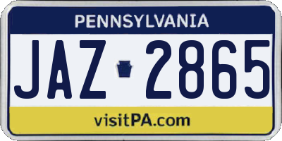 PA license plate JAZ2865