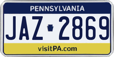 PA license plate JAZ2869
