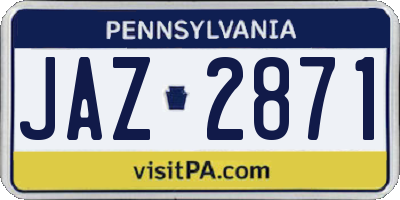 PA license plate JAZ2871