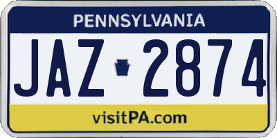 PA license plate JAZ2874
