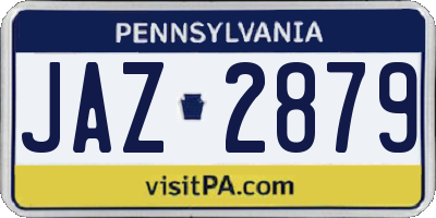 PA license plate JAZ2879