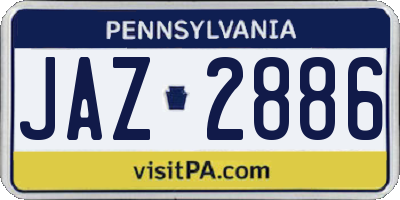 PA license plate JAZ2886