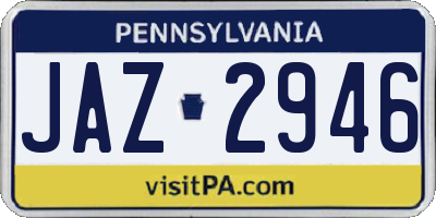 PA license plate JAZ2946