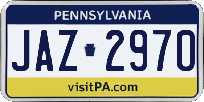 PA license plate JAZ2970