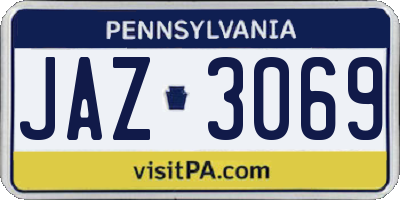 PA license plate JAZ3069