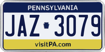 PA license plate JAZ3079