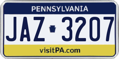 PA license plate JAZ3207