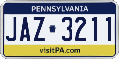 PA license plate JAZ3211