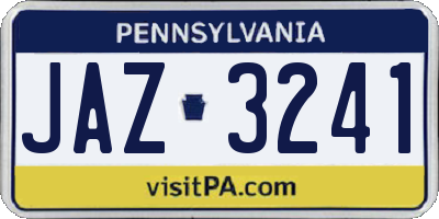 PA license plate JAZ3241