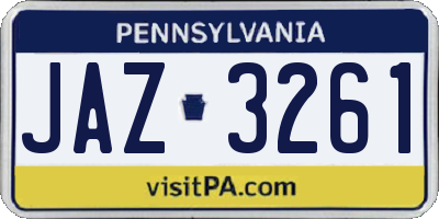 PA license plate JAZ3261