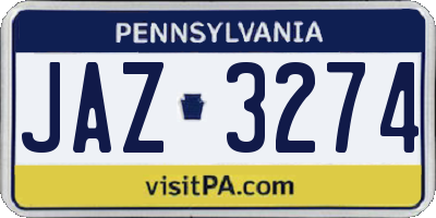 PA license plate JAZ3274
