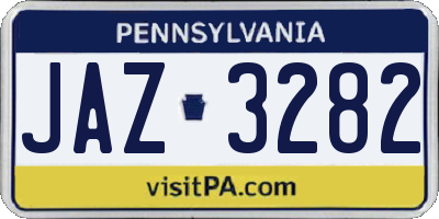 PA license plate JAZ3282