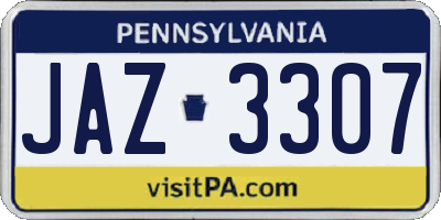 PA license plate JAZ3307